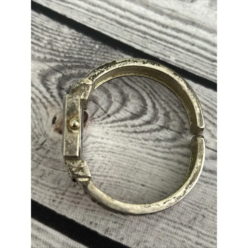 Geneva Silver Tone Women’s Quartz Cuff Watch